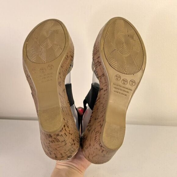 Soulier Snake Print Comfort Wedge Sandals - Picture 5 of 7